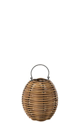 Lantaarn Gewoven Led Plastic Naturel Small