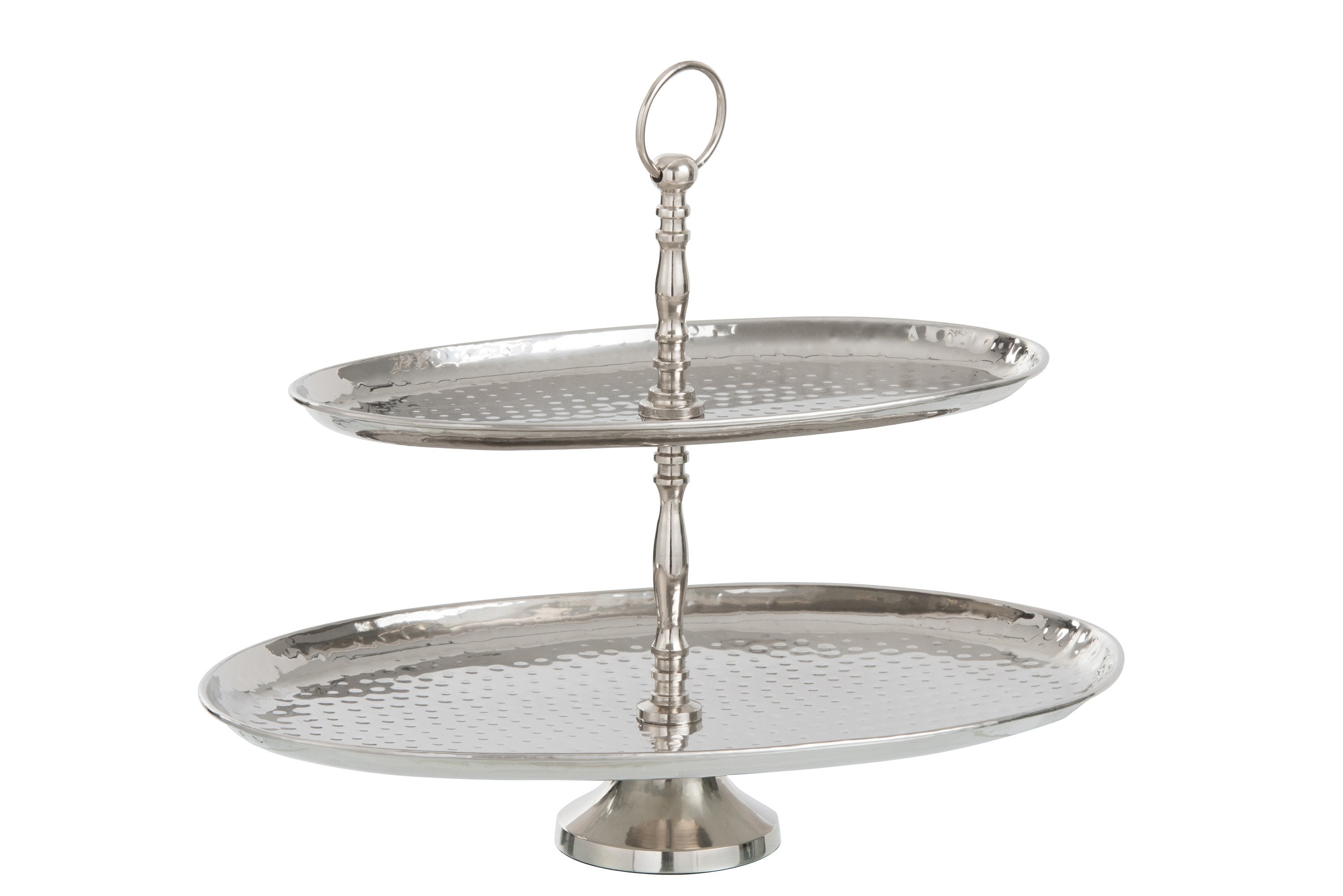 Etagere Oval Metall Silber