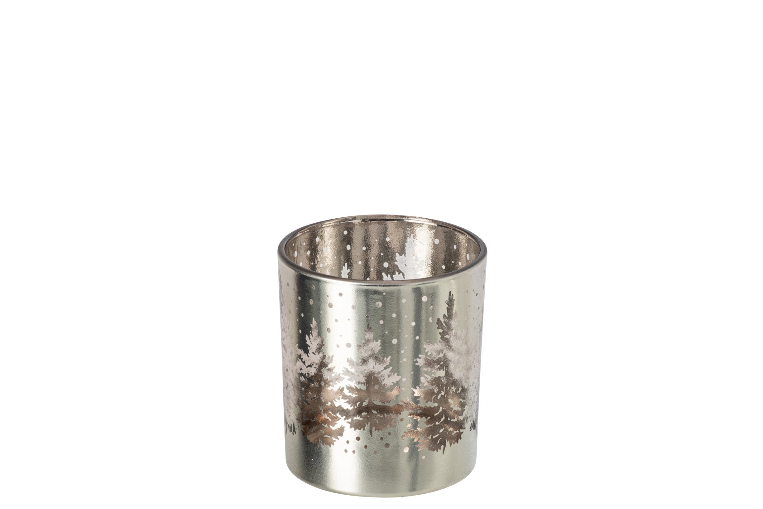Kaarshouder Boom Glas Zilver Small - (268628)