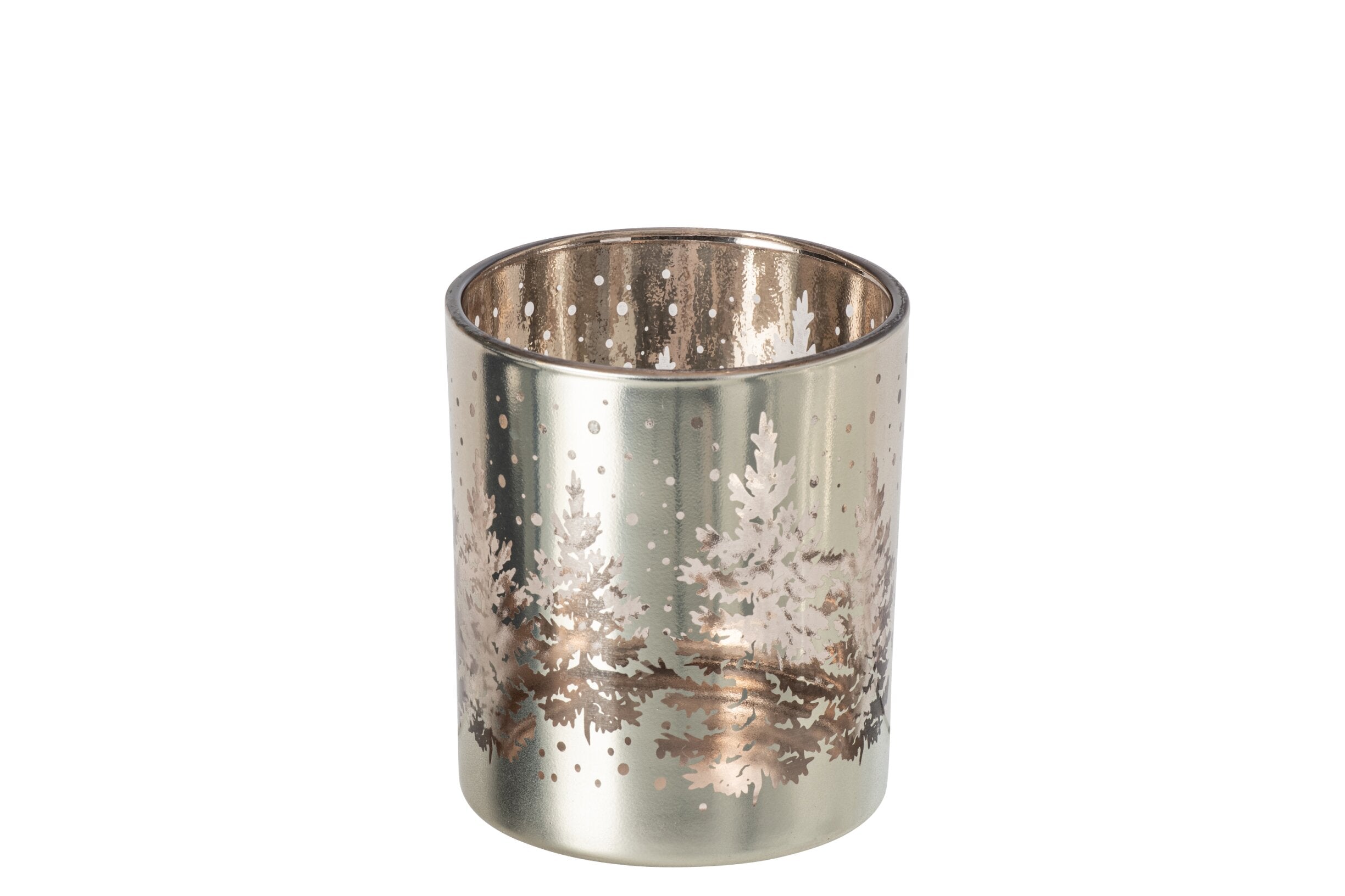 Kaarshouder Boom Glas Zilver Medium - (268629)