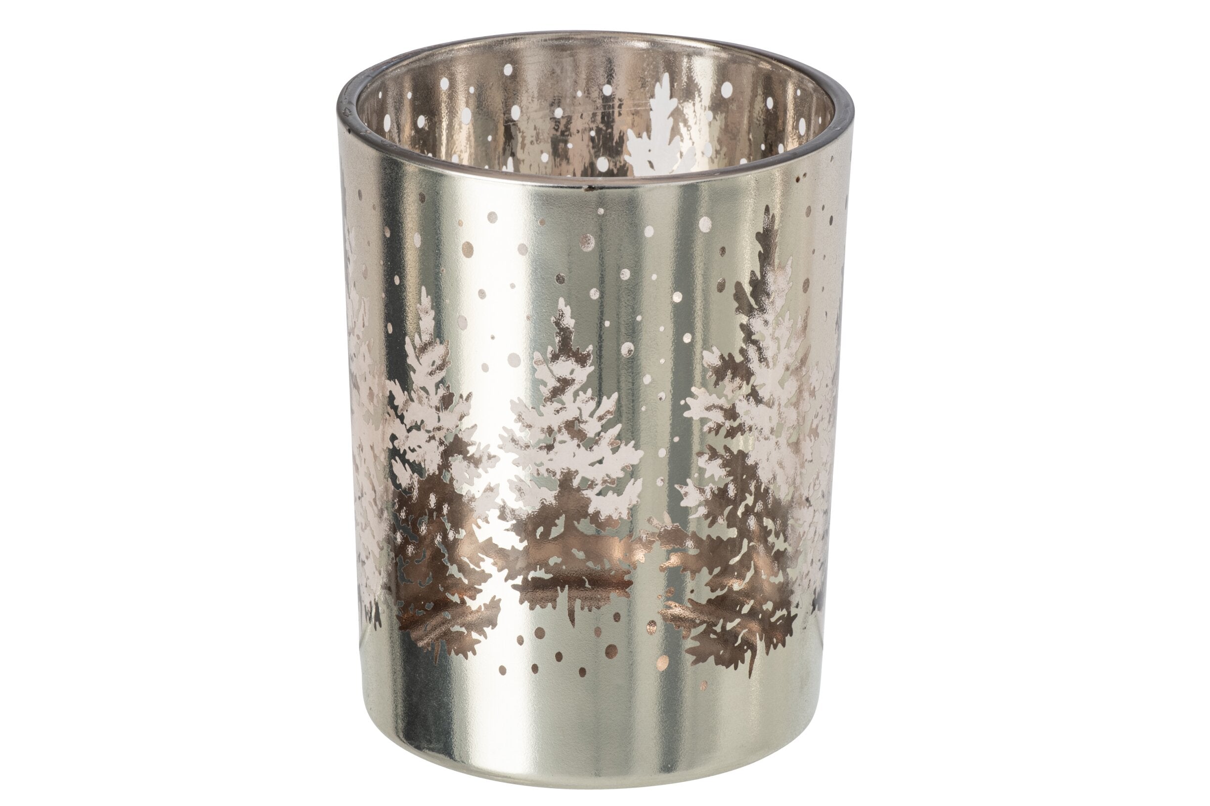Kaarshouder Boom Glas Zilver Large - (268630)
