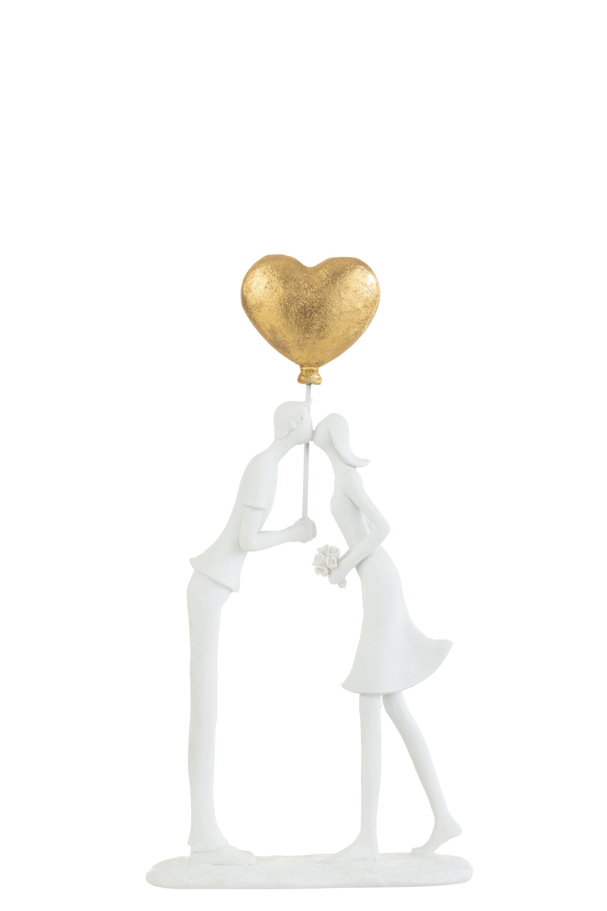 Couple Kiss Heart Ball Res White/Gd - (35553)