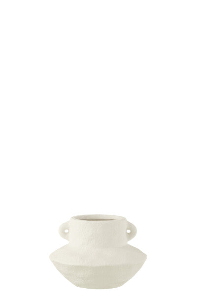 Vase Handle Clay White Small - (38745)