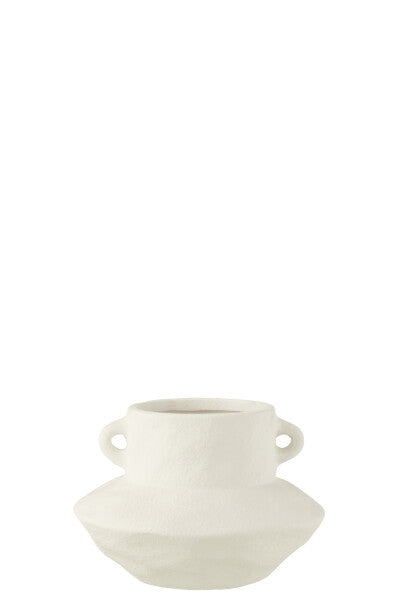 Vase Handle Clay White Large - (38746)