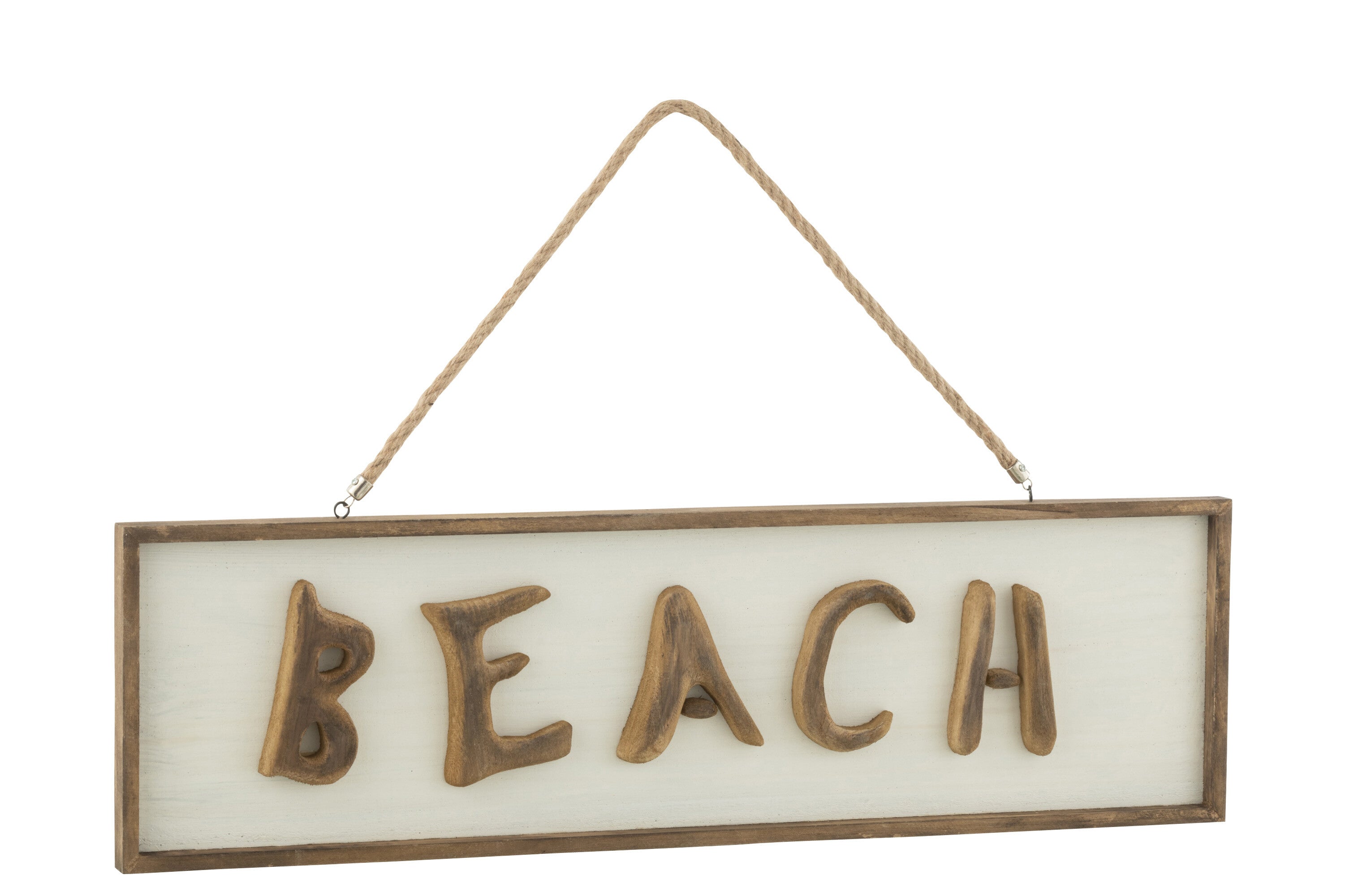 Wall Decoration Beach Sign Wood White/Wet - (40364)