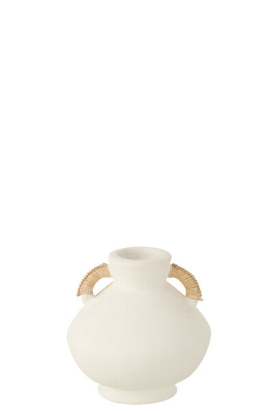 Petit vase Leo Terracotta Blanc/Nature - (42366)