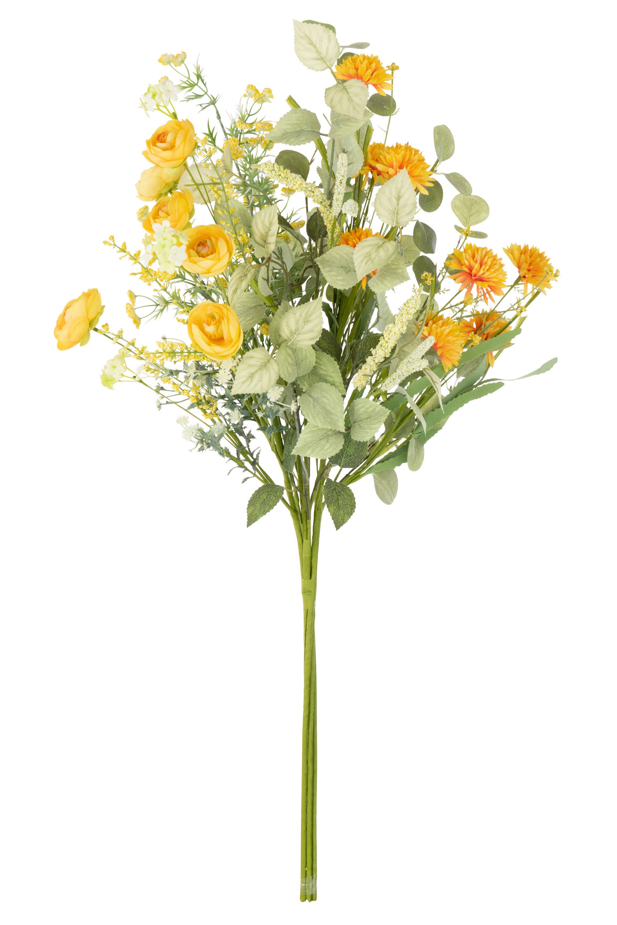 Bouquet Mix Flowers Plastic Yellow - (43891)