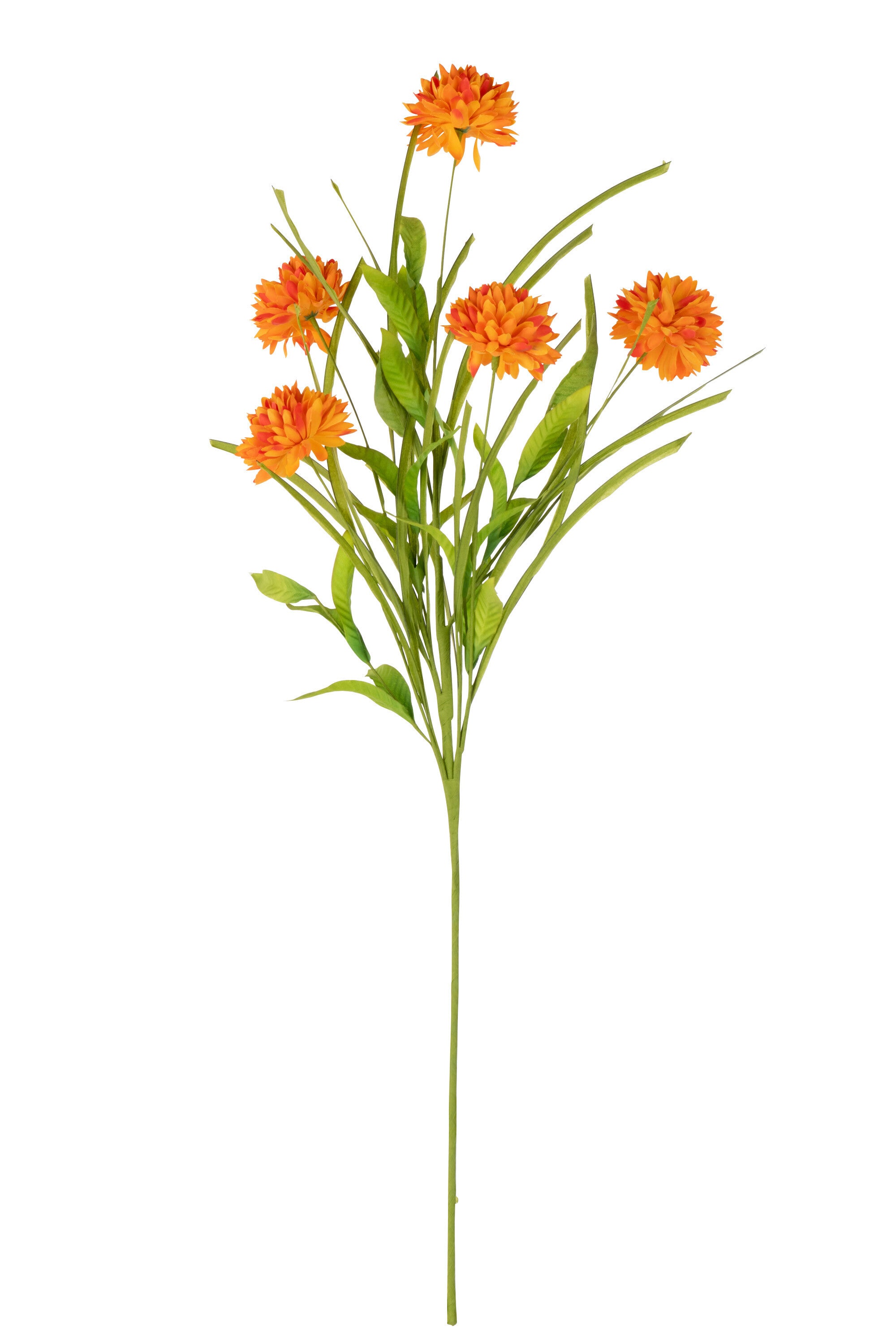 Zweig Chrysantheme Kunststoff Orange - (43892)