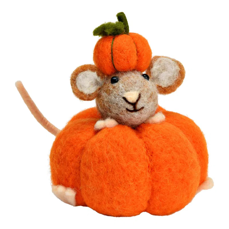 Muis op pompoen - (WU-43950)