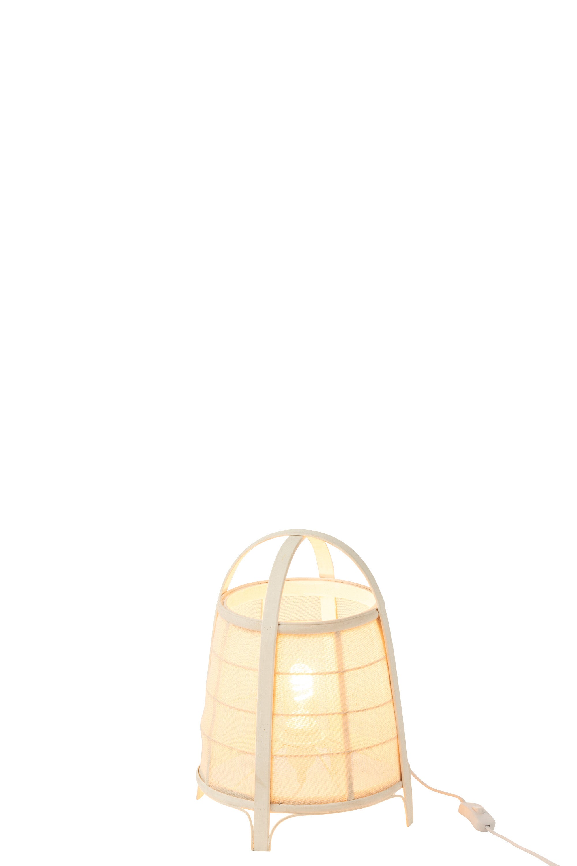 Lamp Rya Katoen/Bamb Wit S (26X26X35Cm) - (46380)
