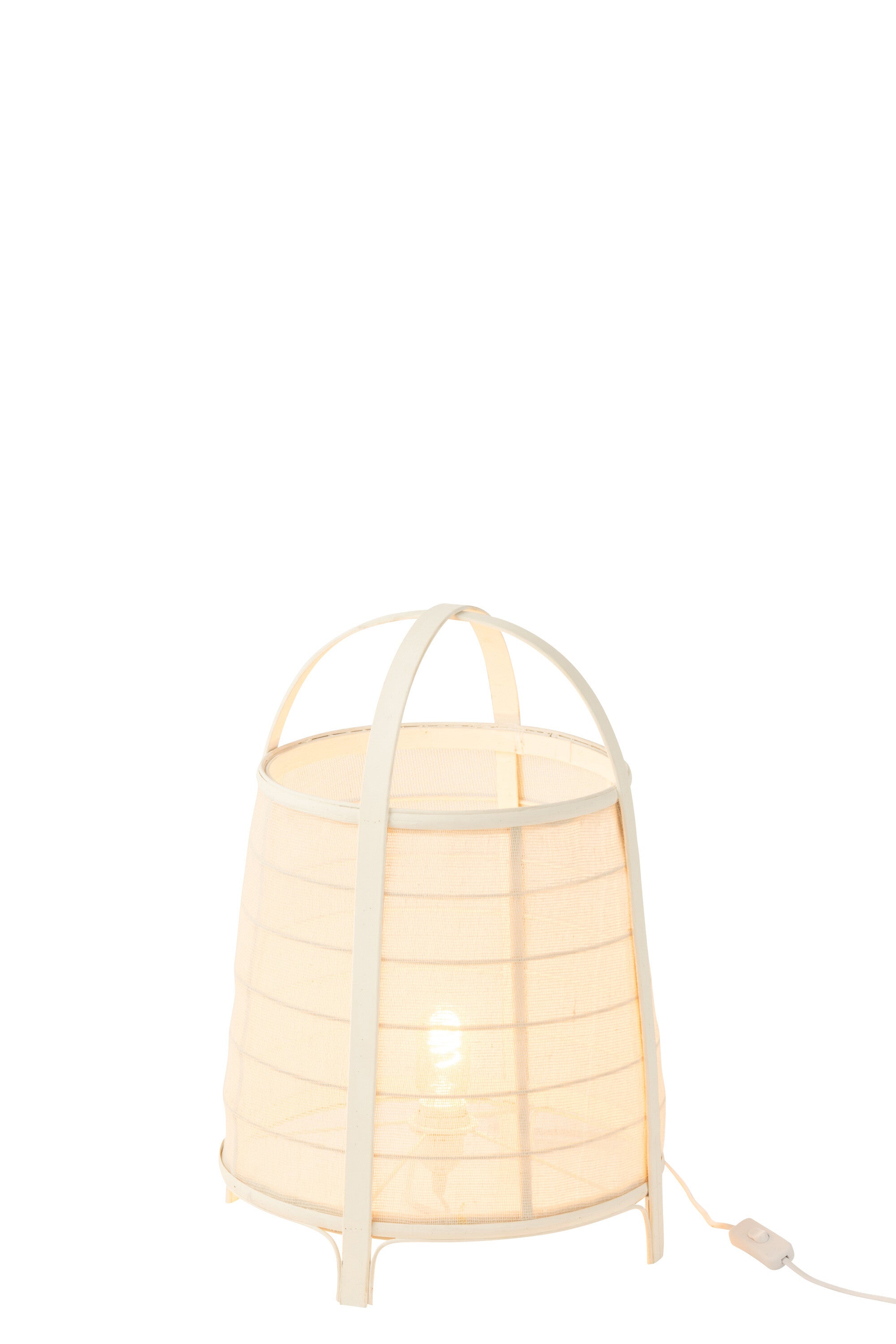 Lamp Rya Katoen/Bamb Wit L (36,5X36,5X52,5Cm) - (46381)