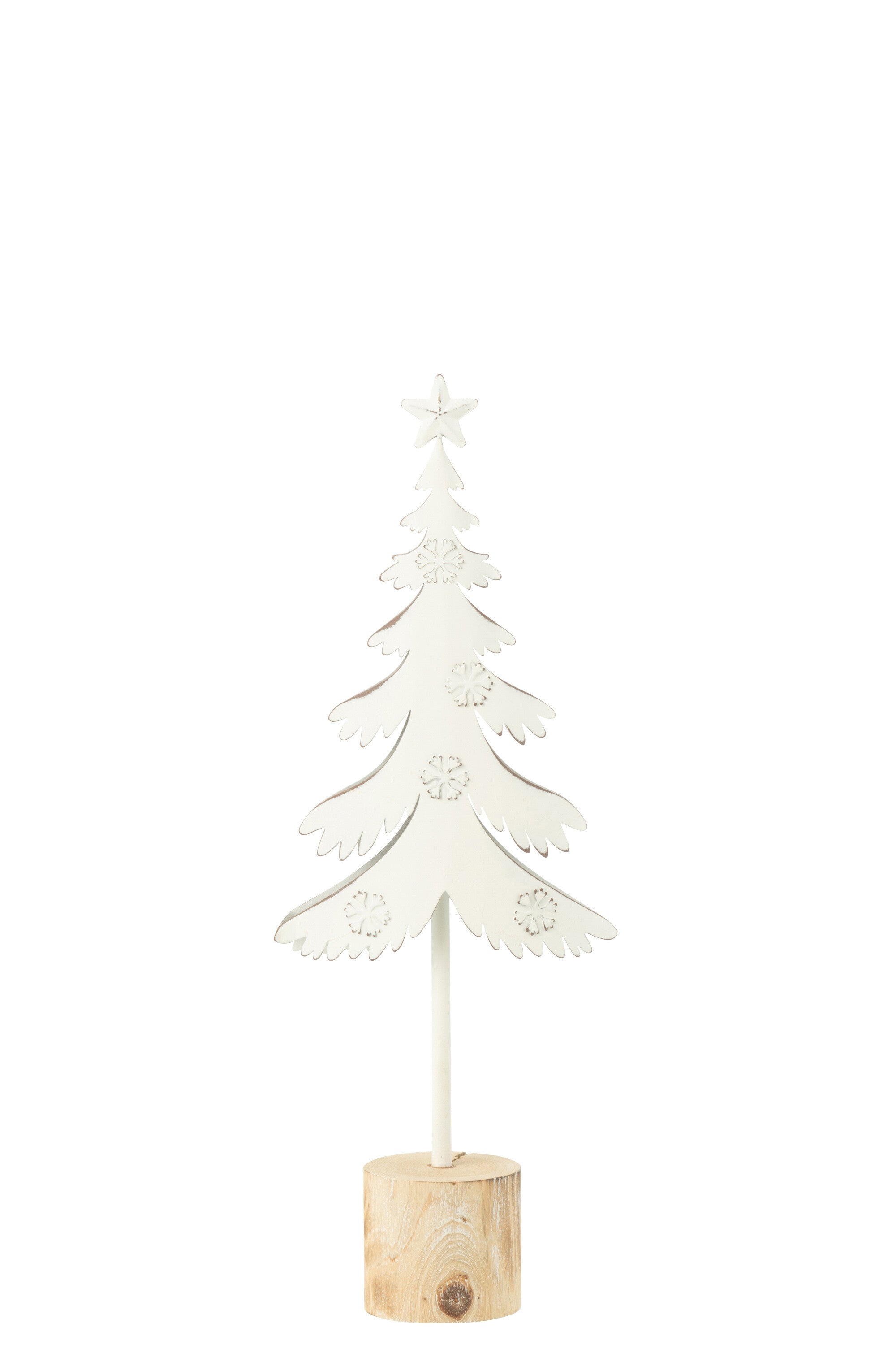 Kerstboom Op Voet+Ster Met/Ht Wit S (15X6,5X40Cm) - (47215)