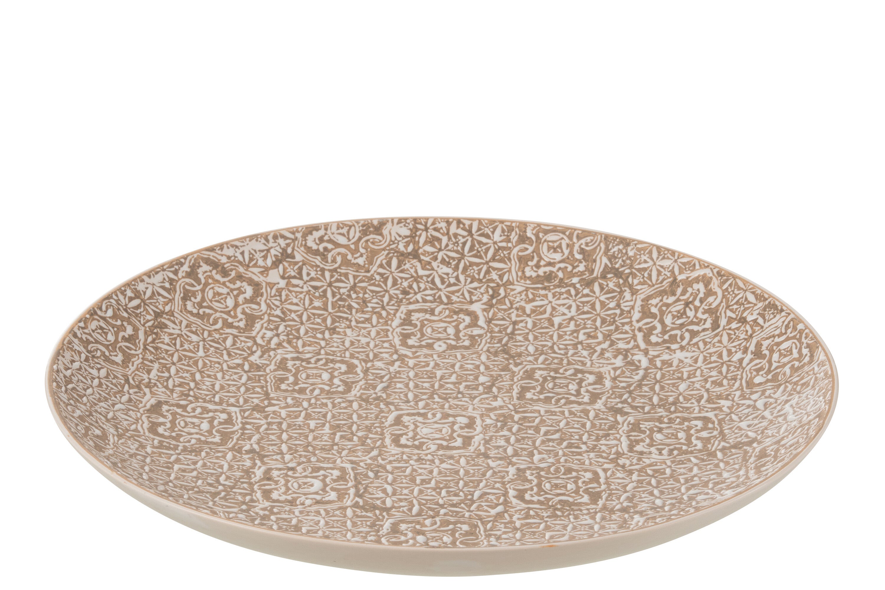 Bord Deco Wabi Pors Beige/Wit (37X37X4Cm) - (48377)