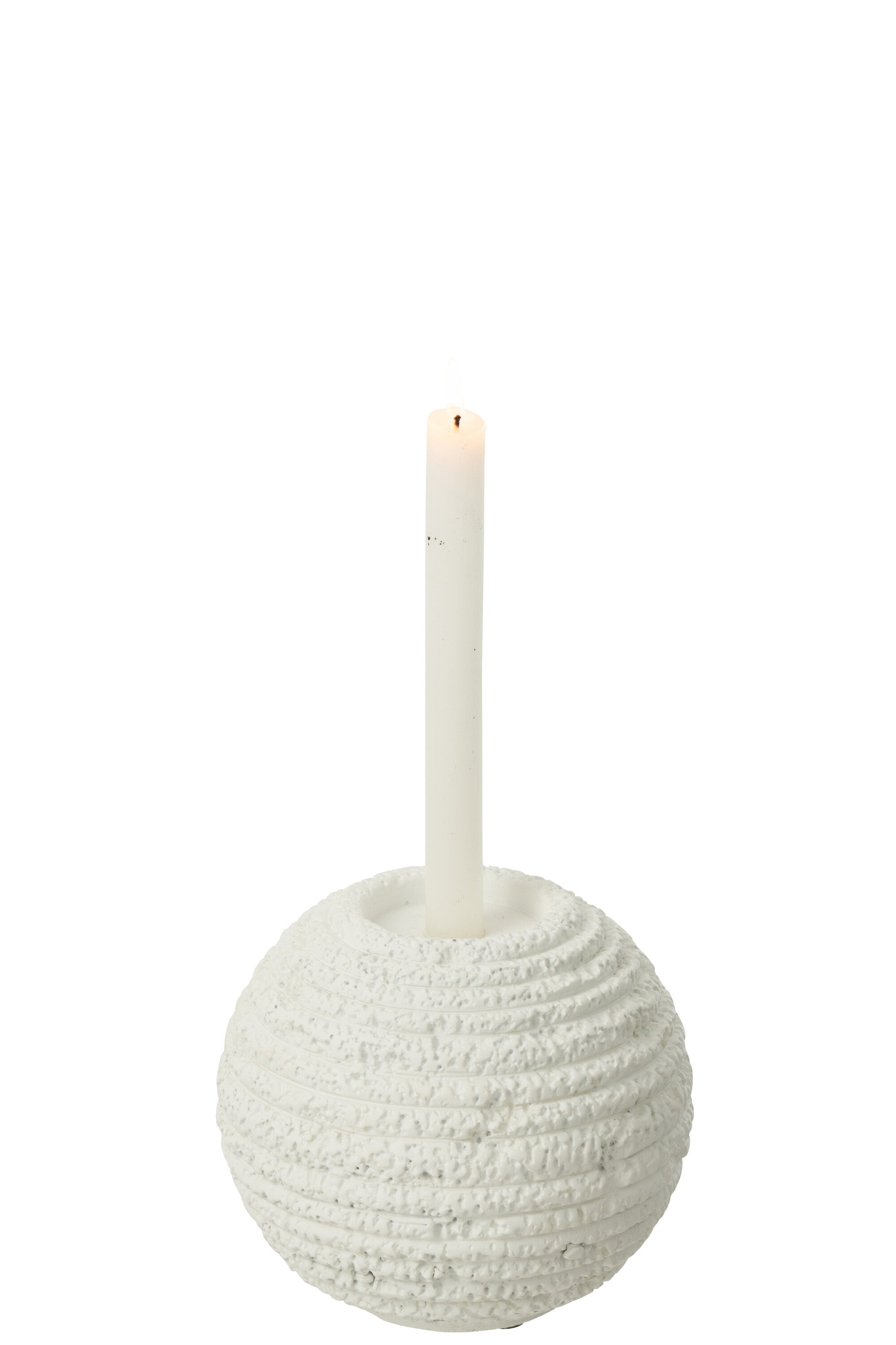Kandelaar Creta Rond Cem Wit L (18,5X18,5X16Cm) - (53331)