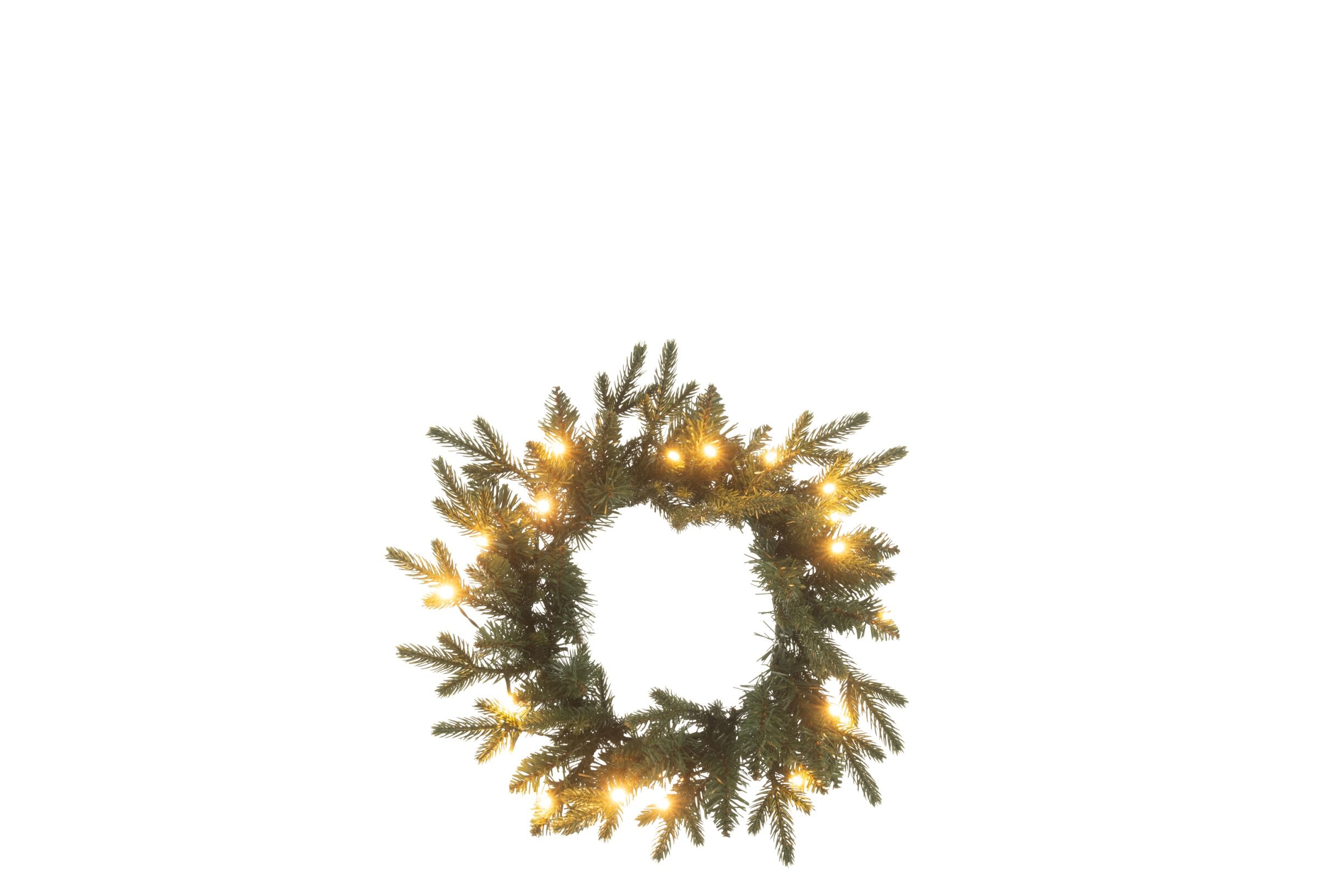 Krans 20 Led Rond  Donkergroen Small - (58989)