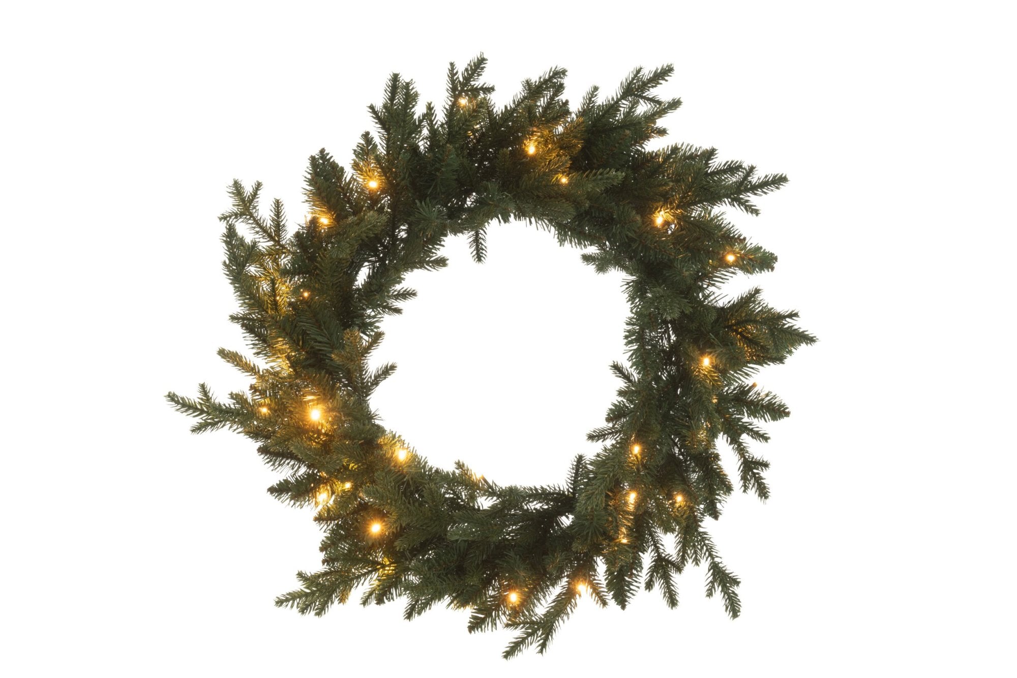 Krans 20 Led Rond  Donkergroen Large - (58990)