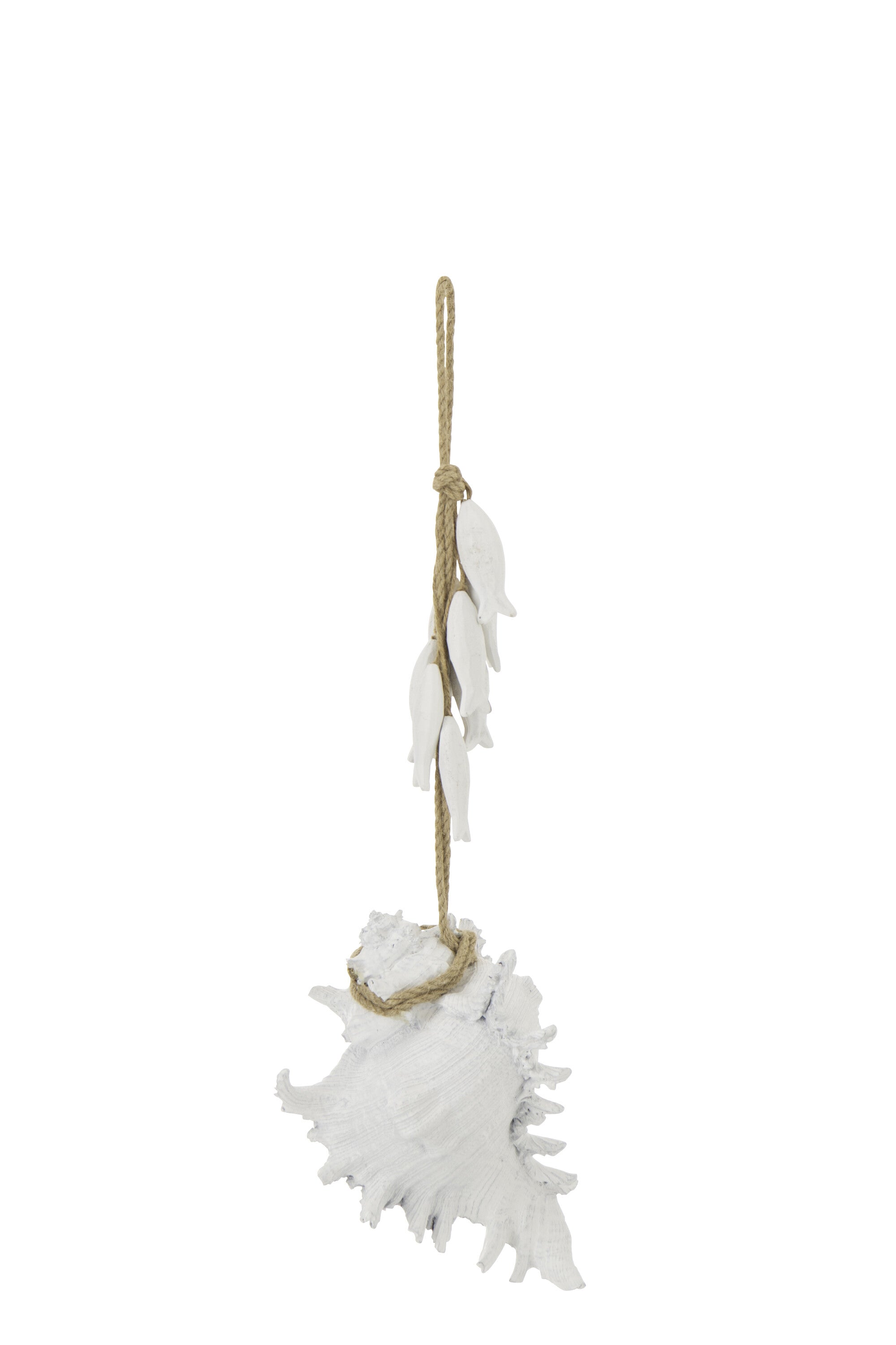 Hanger Schelp Hars/Touw Wit - (60634)