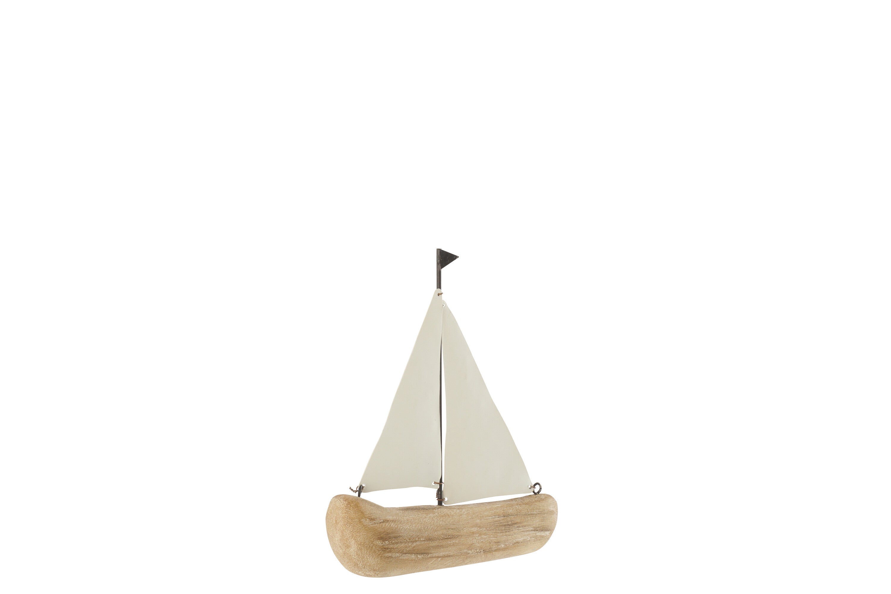 Zeilboot Paulowniahout Naturel/Wit Small - (64635)