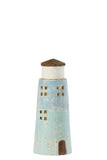 Vuurtoren Paulowniahout Naturel/Lichtblauw Small - (64678)