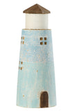 Vuurtoren Paulowniahout Naturel/Lichtblauw Large - (64679)