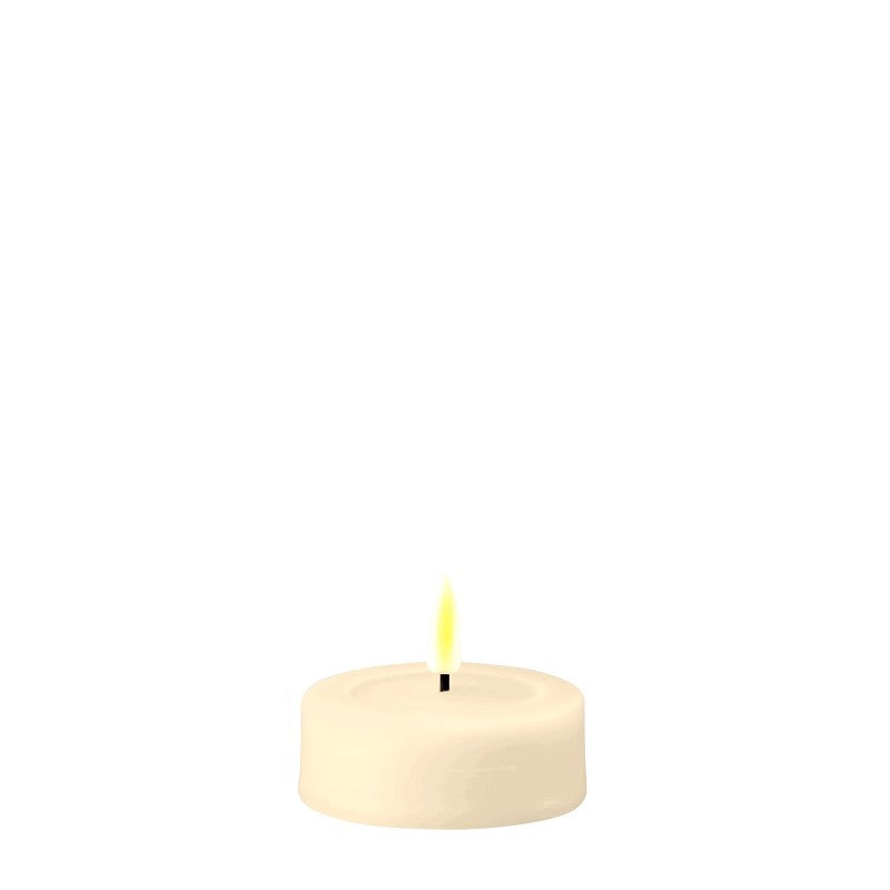 DELUXE Bougie à réchaud LED crème 6.1x4.5 - (RF-0117-1)
