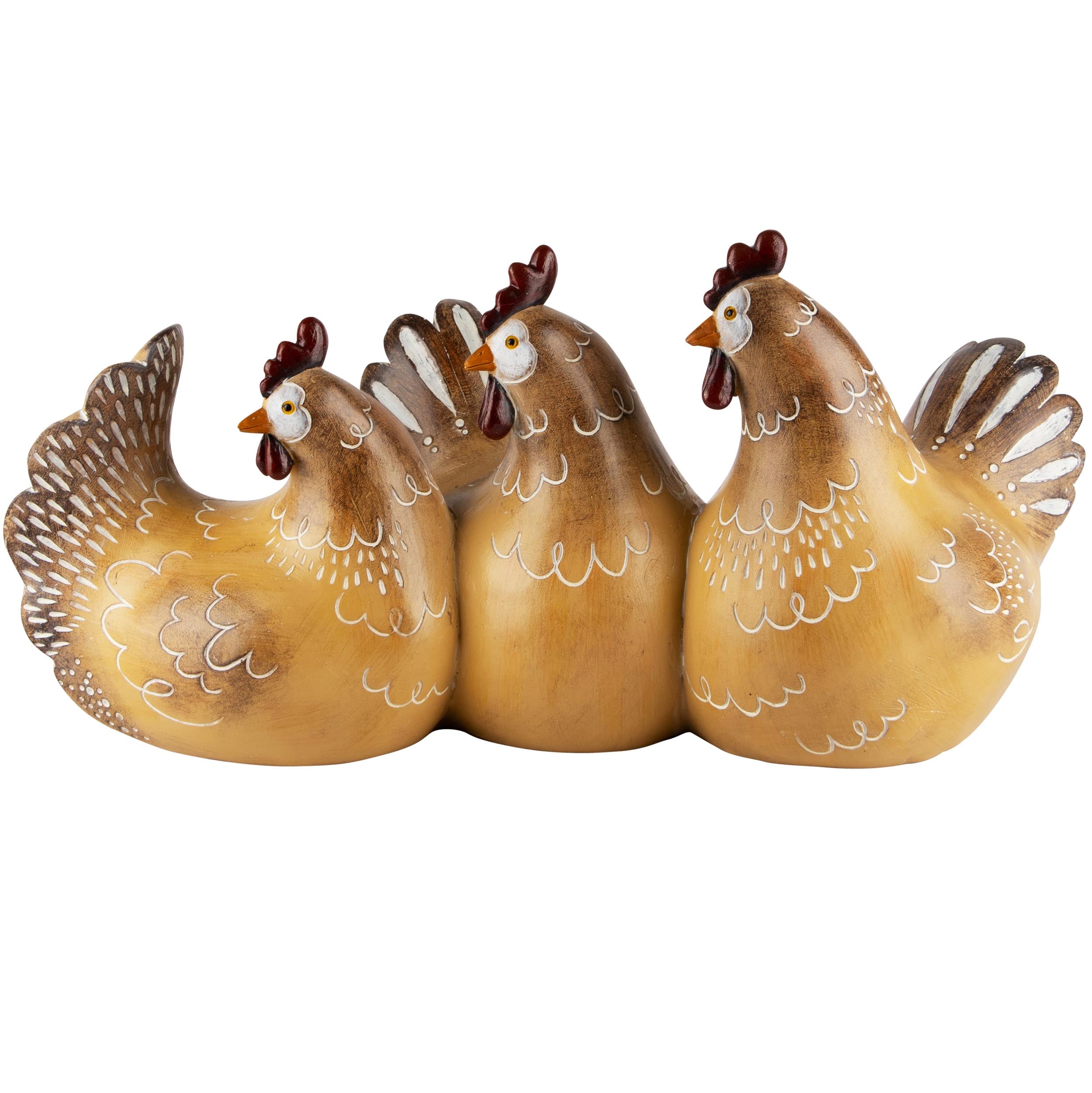 Trio de poules assises (Dt-240356A)