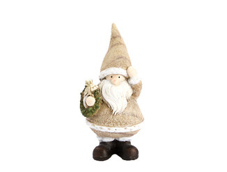 Kerstman woodlook met krans S - (CH-43781)