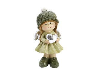 Engel meisje hart groen S - (CH-44081)