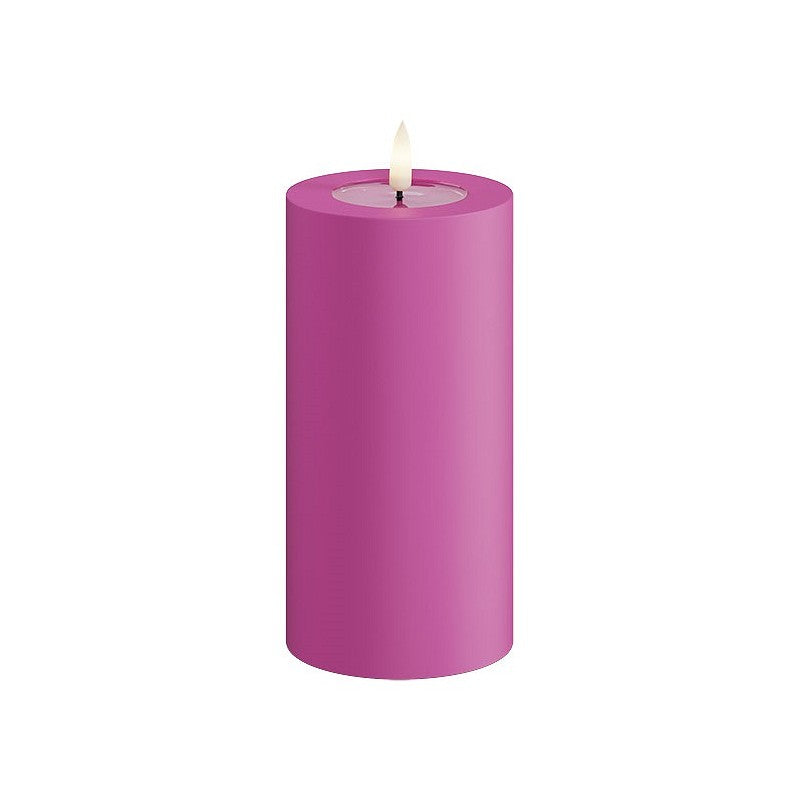 DELUXE bougie extérieure Magenta LED 7.5x15 - (RF-UL-0116)