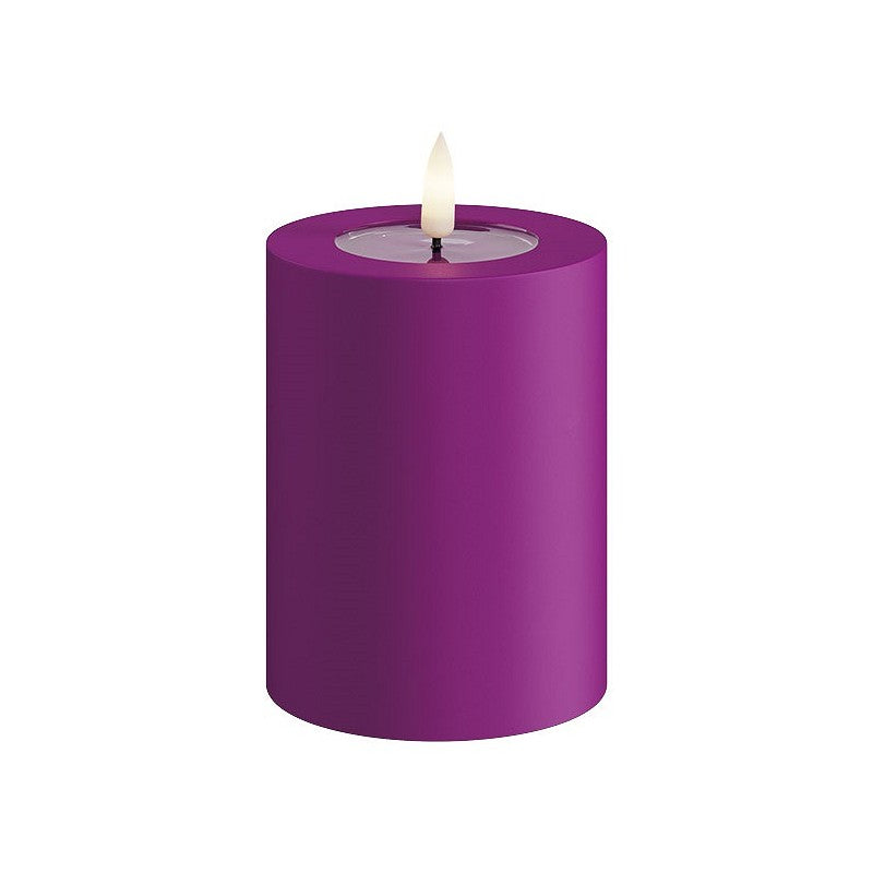 DELUXE Bougie d'extérieur LED violette 7,5x10 - (RF-UL-0132)