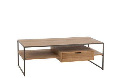 TV-Tisch 1 Schublade Holz/Metall Natur