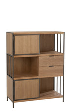 Cupboard Various Compartments Wood/Metal Natural