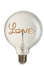 Led Lampe In Box Love Glas Gelb/Transparent E27