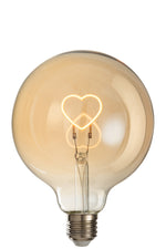 Ampoule à led en boîte verre coeur jaune/doré E27 - (10675)