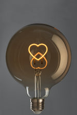 Ampoule à led en boîte verre coeur jaune/doré E27 - (10675)