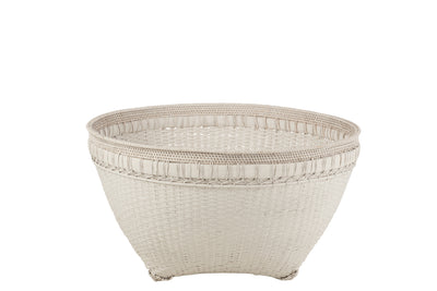 Basket Extra L Round Rattan White - (10821)