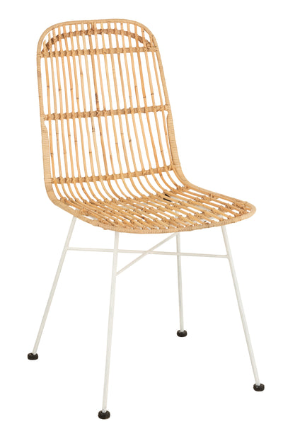 Chair Ema Rattan/Metal Natural/White