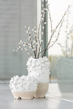 Blumentopf Anemone Keramik Weiß/Beige