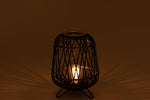 Lantern on Foot Bamboo Black/Natural Small