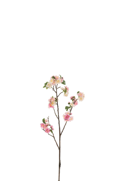 Branche de fleur plastique rose/marron petit 