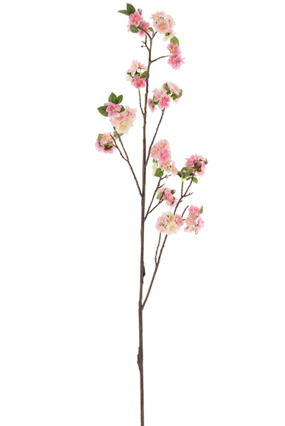 Branche de fleur plastique rose/marron grand