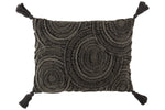 Cushion Circle Cotton Rectangle Dark Grey
