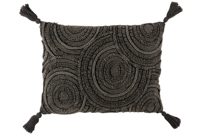 Cushion Circle Cotton Rectangle Dark Grey