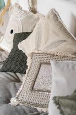 Cushion Board Ibiza Cotton Beige/White