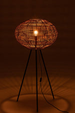 Floor lamp Tripod Rattan/Metal Brown/Black Small
