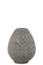 Tea-light holder Oriental Egg Form Metal Grey Large
