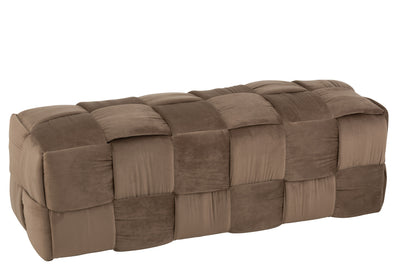 Footstool 3-seater Textile/Wood Brown - (15403)