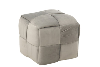 Footstool 1-Seat Textile/Wood Light Grey