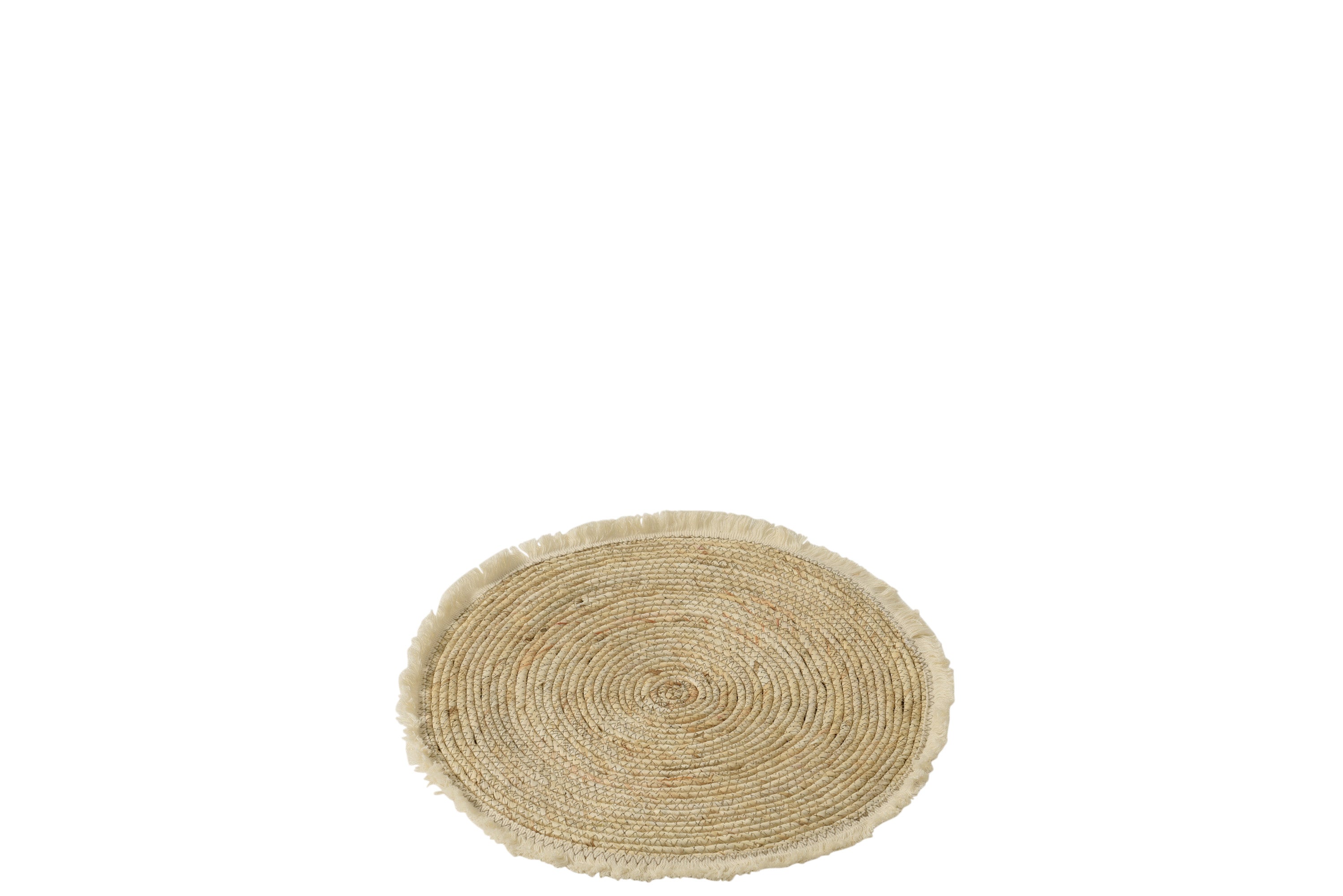 Platzdeckchen Maishülse/Baumwolle mit Quasten Beige Weiß