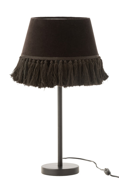 Lampe à poser Eve Conical Velvet Cotton Black
